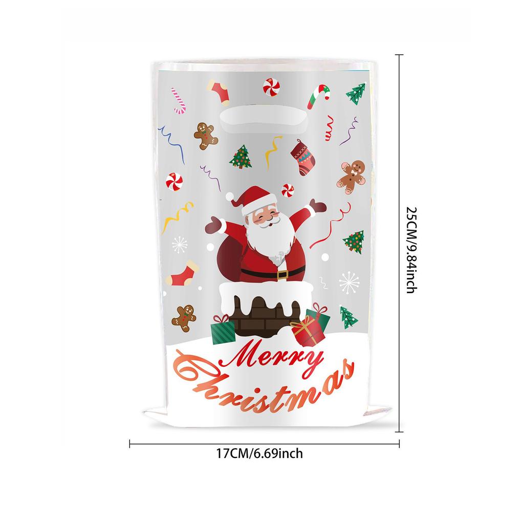 10pcs Christmas Bags Snowflakes Candy Gift Bags Merry Christmas Decoration Gift Wrapping Treat Bags New Year Packing Bag