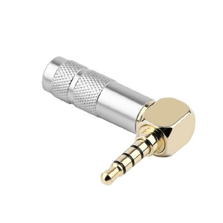 Glossy Finish 3.5mm 4Pole Connectors 3.5mm Angle Male to Female Audios Adapter Perfect for Wide Use Headphone Adapter