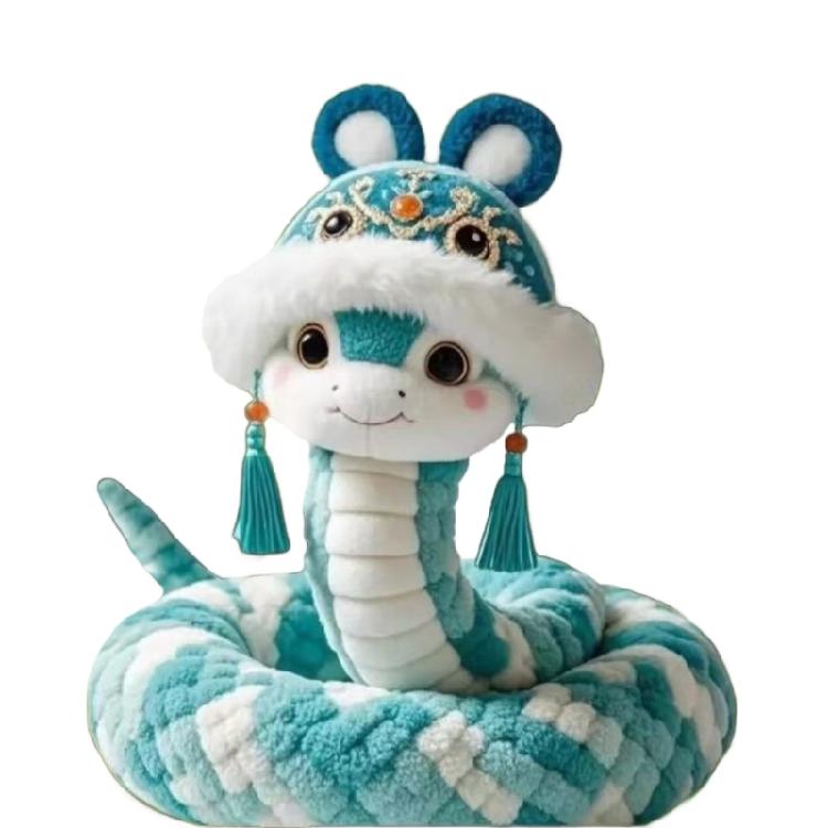 Soft Plushie Snake Year Pillow Bringing Luck Cartoon Cushion for Home Decoration Lover