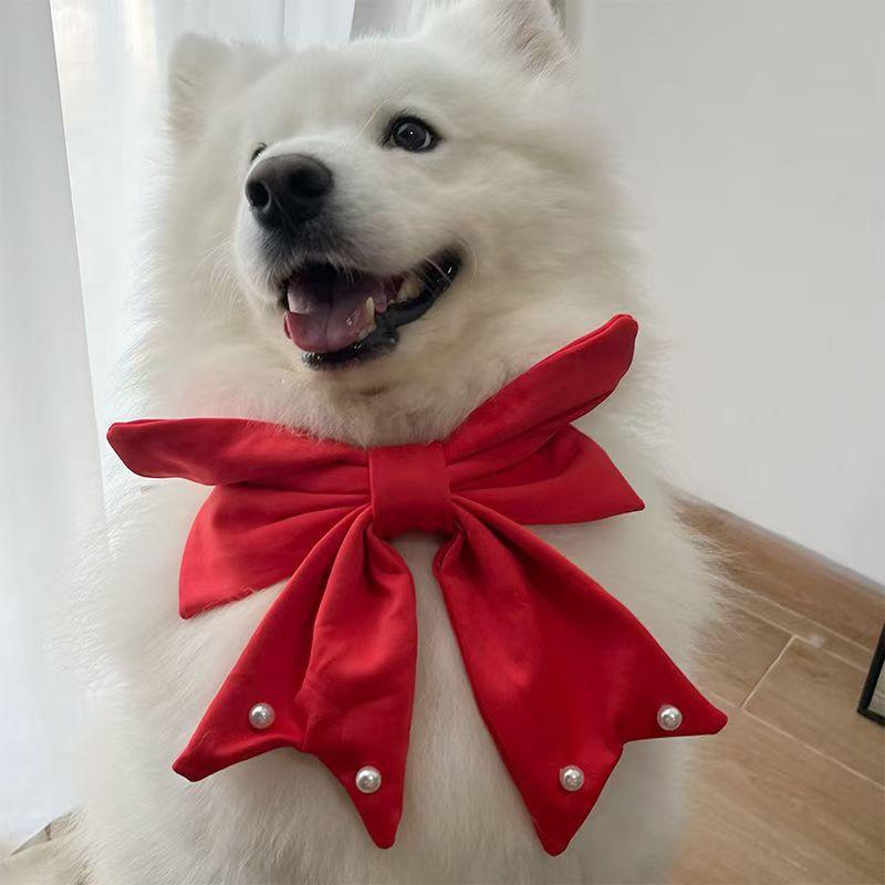 Christmas New Pet Dog Scarf for Small, Medium, and Large Dogs Samoyed Golden Retriever Cute Accessories Neck Scarf