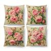 Pink Roses On Cushion CoversSuitable for Sofa Car Bedroom Decorative Cushion Cover Pillow Cover