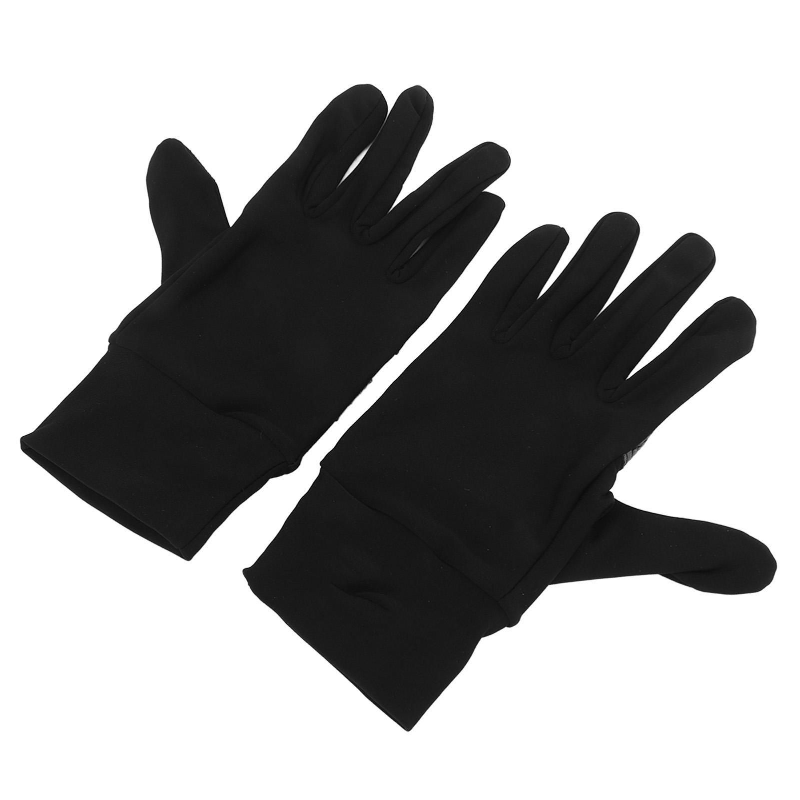 

1 Pair Full Finger Sports Gloves Warm Anti Slip Touch Screen Accessible Black Motorcycle Gloves for
