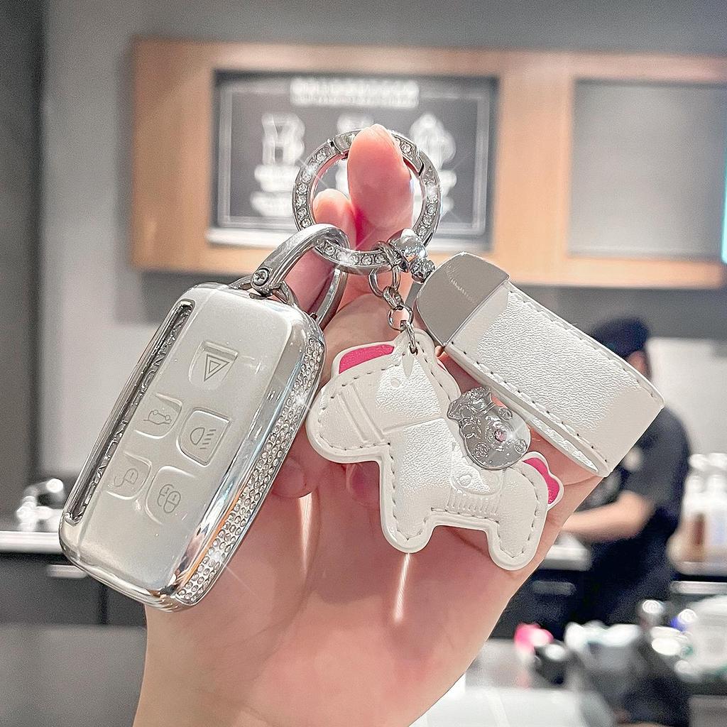 Land Rover Schlüsselhülle für Discovery, Range Rover Evoque, Velar, Freelander, Defender, Sport - High-End Auto-Schlüsselhülle