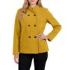 Ladies' Casual Temperament Double Breasted Solid Color V-neck Coat Jacket