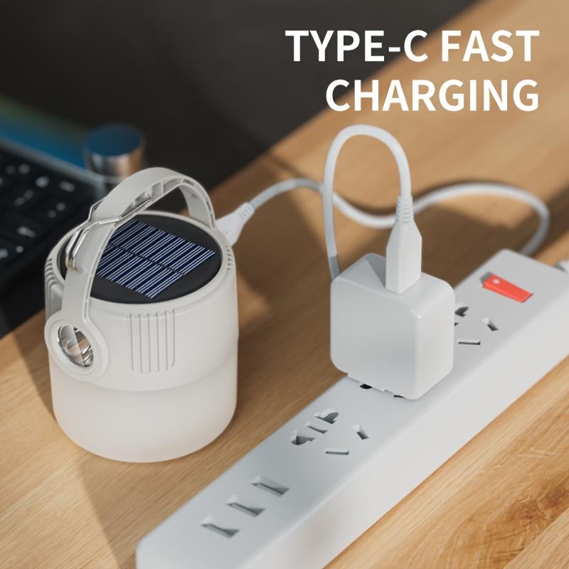 Solcelle campinglys USB oppladbart med metallkrok teltlys display batterinivå Utendørsaktivitet camping fiske Kompakt design