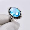 Blue Topaz 925 Sterling Silver Ring V5949, Blue Ring, Oval Ring, Valentin's Day Gift, Gift For Her, Birthday Gift, Handmade Jewelry, Silver Jewelry, U