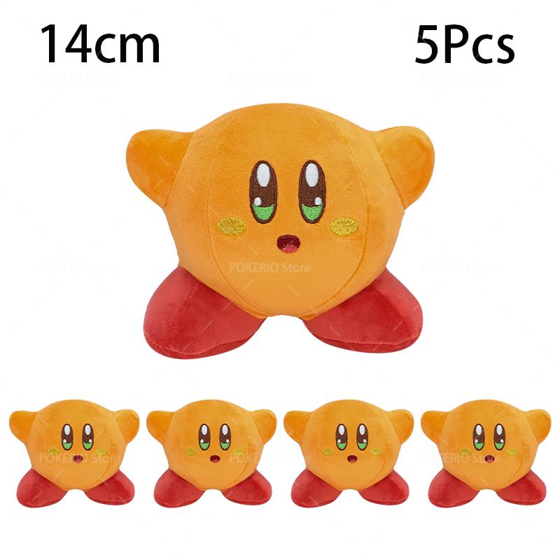 5 Pcs/Lot Anime Kirby Plush Doll Toys Kawaii Star Kirby Swimming Sword Bread Kirby Collection Christmas Birthday Gift for Kid