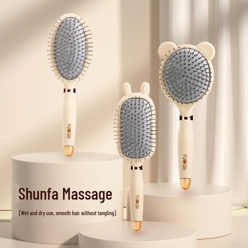 Women's Anti-Tangle Cushion Comb for Long & Curly Hair, Airbag Massage for Scalp