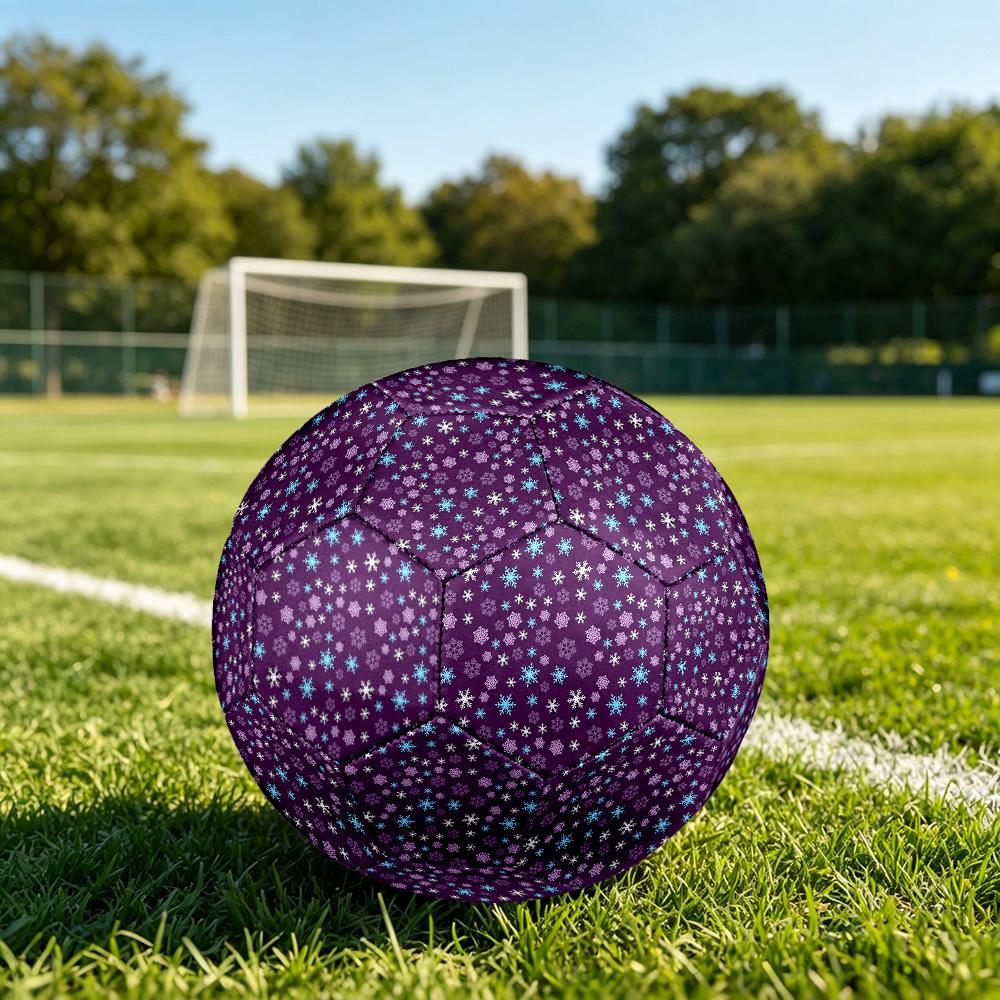 1 Stück Winter Schneeflocken Größe 5 Fußball Professioneller Spiel-Trainingsfußball Indoor & Outdoor Sportball Leicht Langlebig m6567