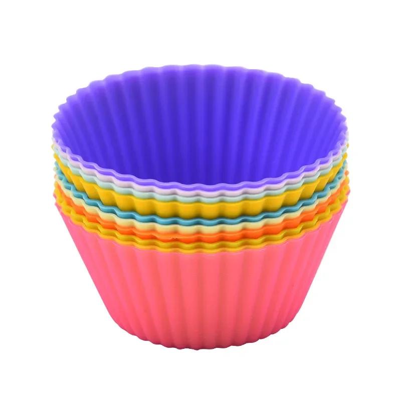 New 12 pcs Silicone Cupcake and Muffin Cup Cake Tool, Baking Silicone Mold for DIY Cupcake
