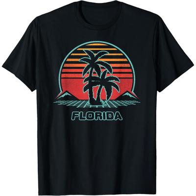 Florida Retro Palm Tree Beach 80s Style T-Shirt