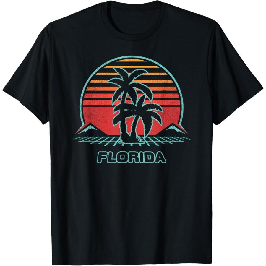 

Florida Retro Palm Tree Beach 80s Style T-Shirt XXXXXL чорний