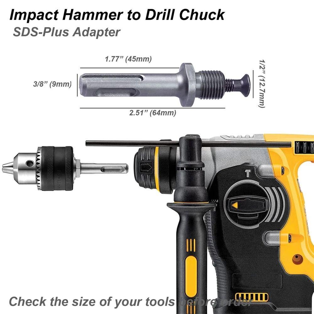 1 Set mit Bohrfutterspannschlüssel-Aufnahme Schlagbohrschrauber-Bits 1,5-13mm Bohrfutter-Umrüstadapter Langlebiges Bohrfutter