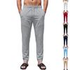 Herren Jogginghose, Leichte lockere Passform, Leinenstruktur, Sportliche Hose mit Panel-Design
