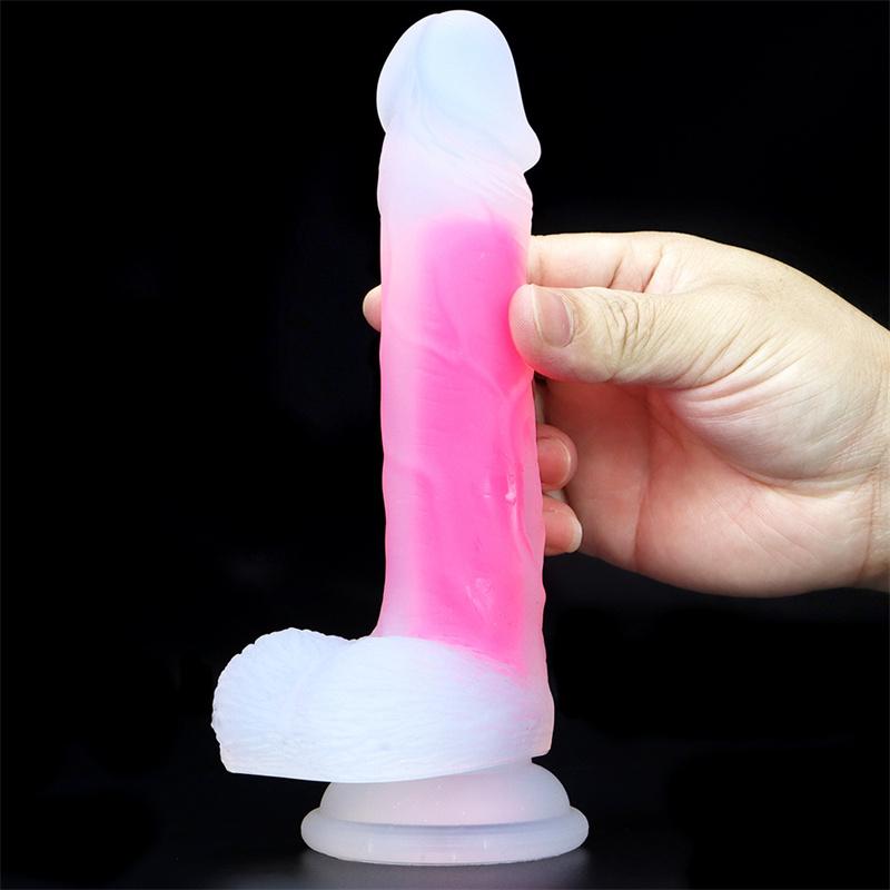 Ženské dildo Silikonové produkty Simulace Dospělý Malý Průhledný Svítící Měkké Sexuální Hračky