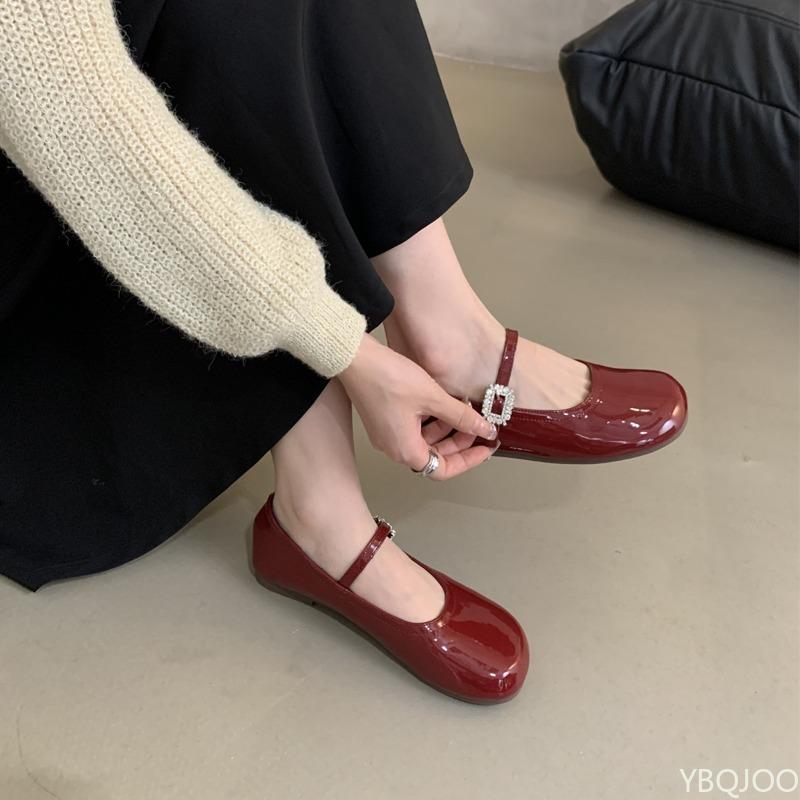 Round toe shallow mouth single shoe women s flat bottom spring summer gentle simple comfortable lightweight women s shoes 36