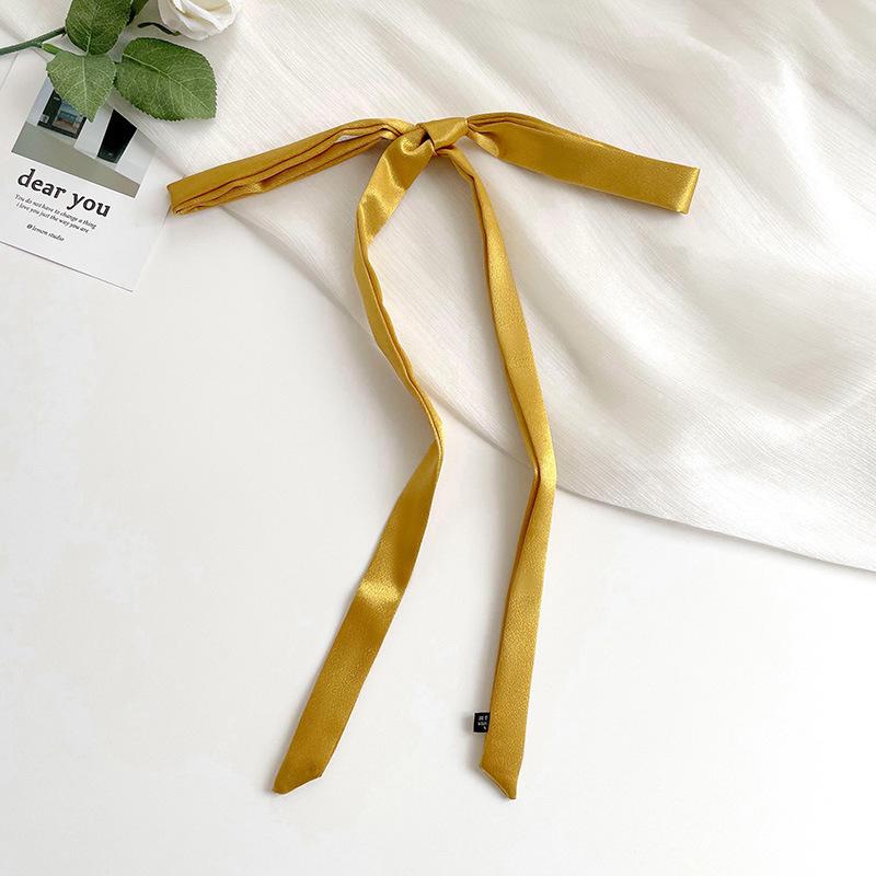 Silk Scarf, Long Strip, High-end Black Ribbon, Tie, Scarf, Neck Accessories, Matching Shirt, Thin and Narrow Strip, Tied Headband, Streamer.