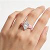Pink Silicone CZ Ring for Women, Marquise Cut Cubic Zirconia with White Gold Prongs, Daily Wear Casual Fashion Jewelry Gift