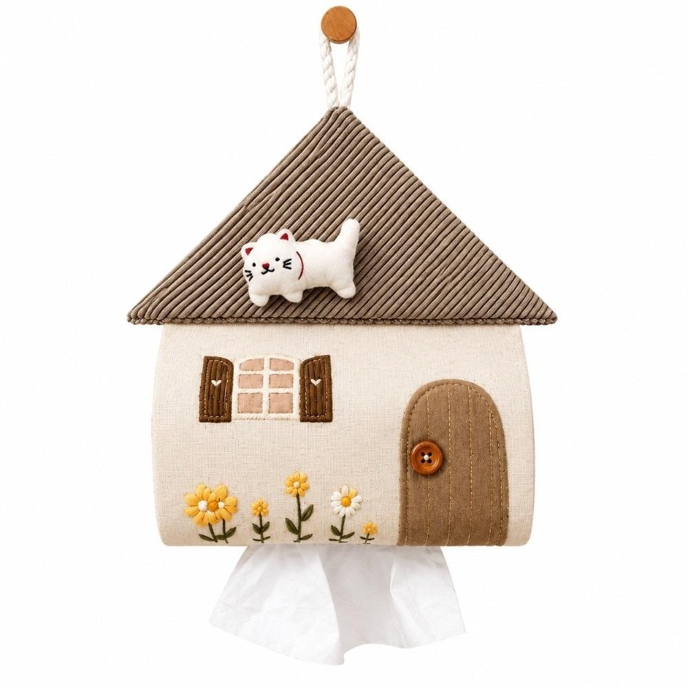 Hanging Type Tissue Box Cover Portable Design Tissue Storage Bag Kawaii Paper Towel Holder Car