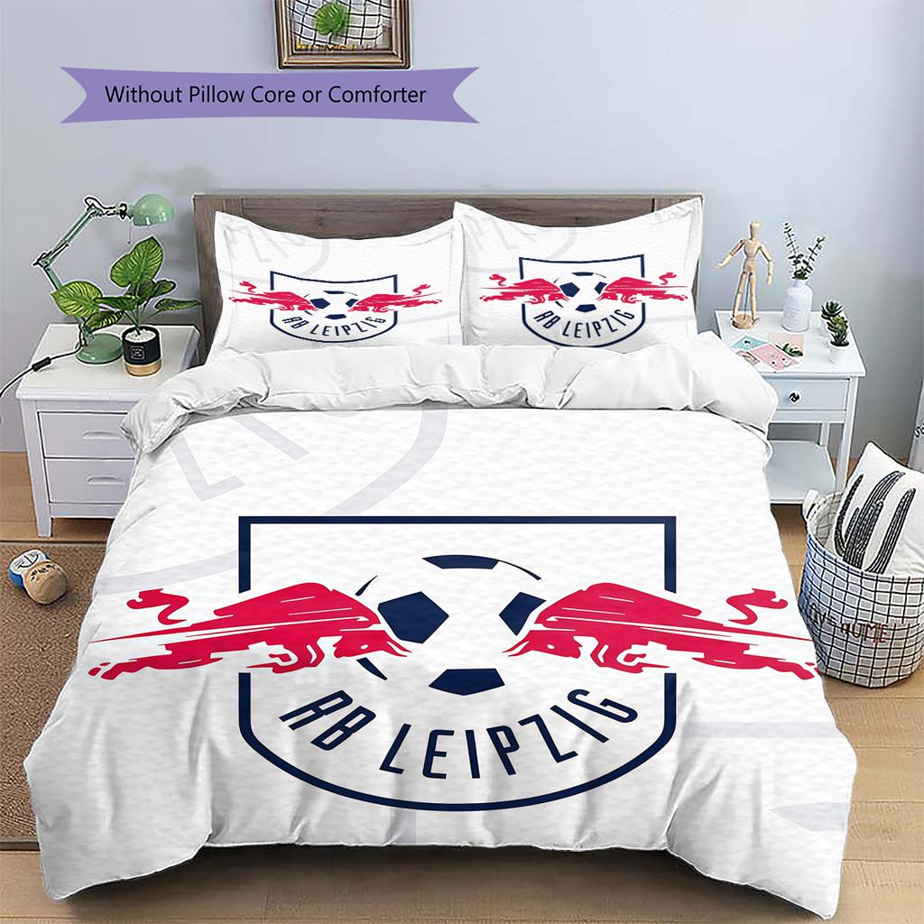 Biancheria da letto con motivo logo RB Leipzig Decorazione per la casa Regalo di compleanno (1 * copripiumino + 2 * federa, senza nucleo)