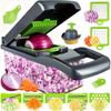 16pcs/Set Vegetable Chopper Multifunctional Fruit Slicer Manual Food Grater Cutter With Container Mincer Chopper Kitchen Stuff