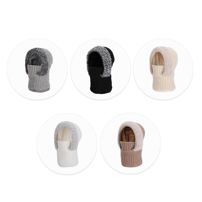Knitted Mask Scarf All-In-One Hat Winter Velvet Thick Cap Women's Warm Ear Protection Cap