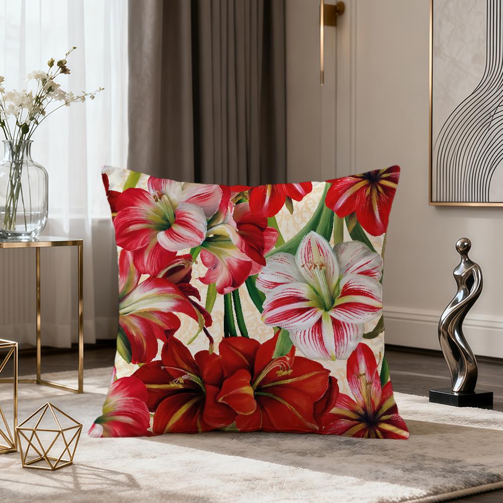 Retro Color Exquisite Flower ART Fashion Vintage Soft Comfort Pillowcase Sofa Nap Living Room Party Home Pet Decor Pillowcover