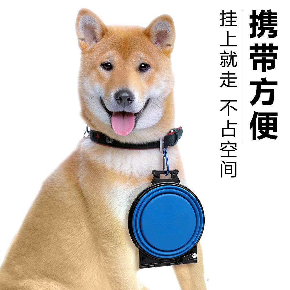 

Popular Pet Folding Bowl Double Bowl Slow Food Bowl Outdoor Portable Storage Pet Bowl Dog Bowl Cat Bowl double bowl yellow