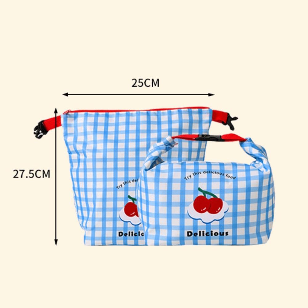 New Cartoon Print Lunch Bag Large Capacity Oil-proof Outdoor Picnic Bag Fresh-Keeping Portable Students Lunchbox Bag