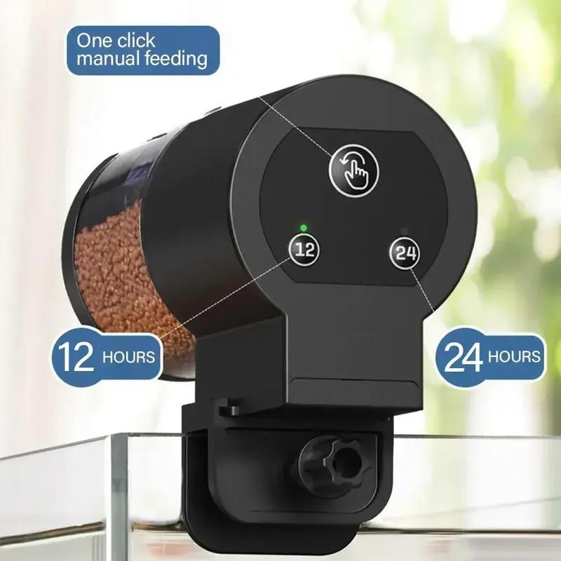 Aquarium Feeder 100ml Smart Timed Feeder, Automatic Fish and Turtle Food Dispenser for Aquariums, Ideal for Vacation Use