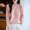 Autumn/Winter Wool High-Neck Knit Sweater with Colorful Sequins - Thickened & Loose Fit