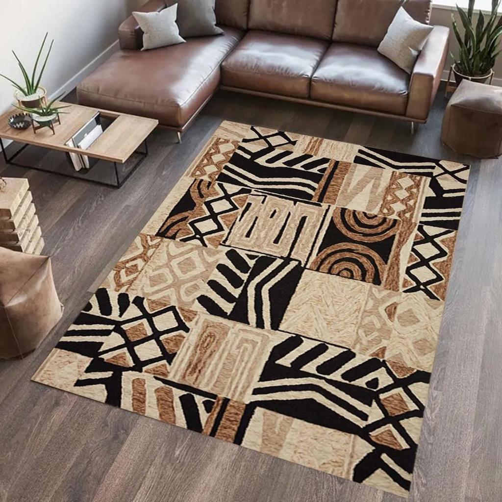 Vintage Tribal Washable Rugs for Living Room Bedroom Non Slip Accent Floor Mat Print Rug Indoor Carpet Dining Room Playroom