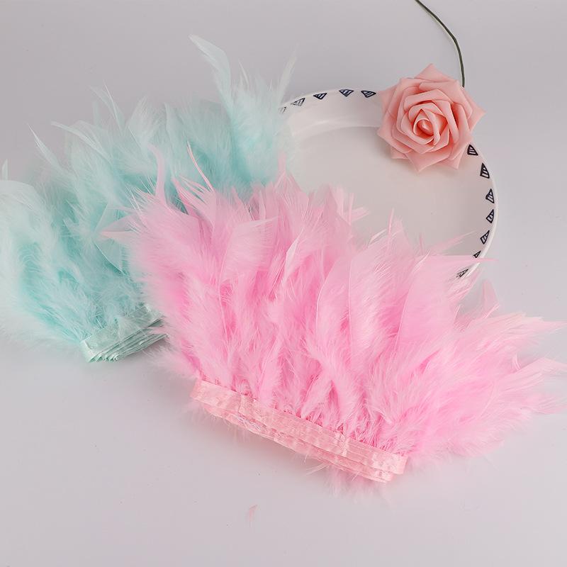 High-Quality Turkey Feather Edging, Colored Feathers, Fire Feather Edging For Weddings