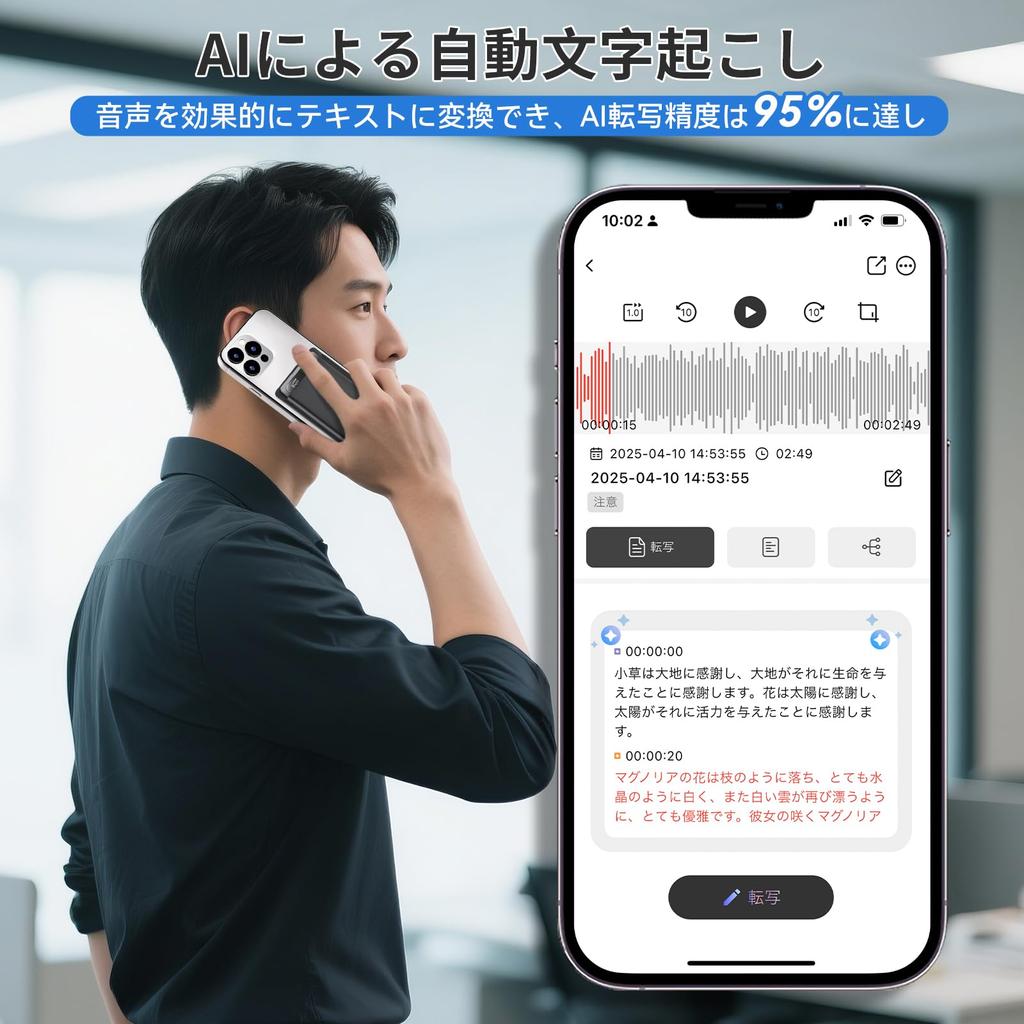 Reportofon Fohil AI cu Transcriere Automată, Stocare 64GB, Tehnologie Avansată LLM, Rezumat Automat, Hărți Mentale și Minutar Automat