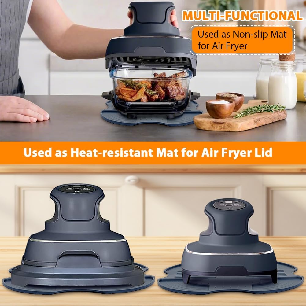 BYKITCHEN Air Fryer Accessories for Ninja Crispi Airfryer, Silicone Heat Resistant Anti-Slip Trivet for Ninja Crisp PowerPod, Compatible with Crispy
