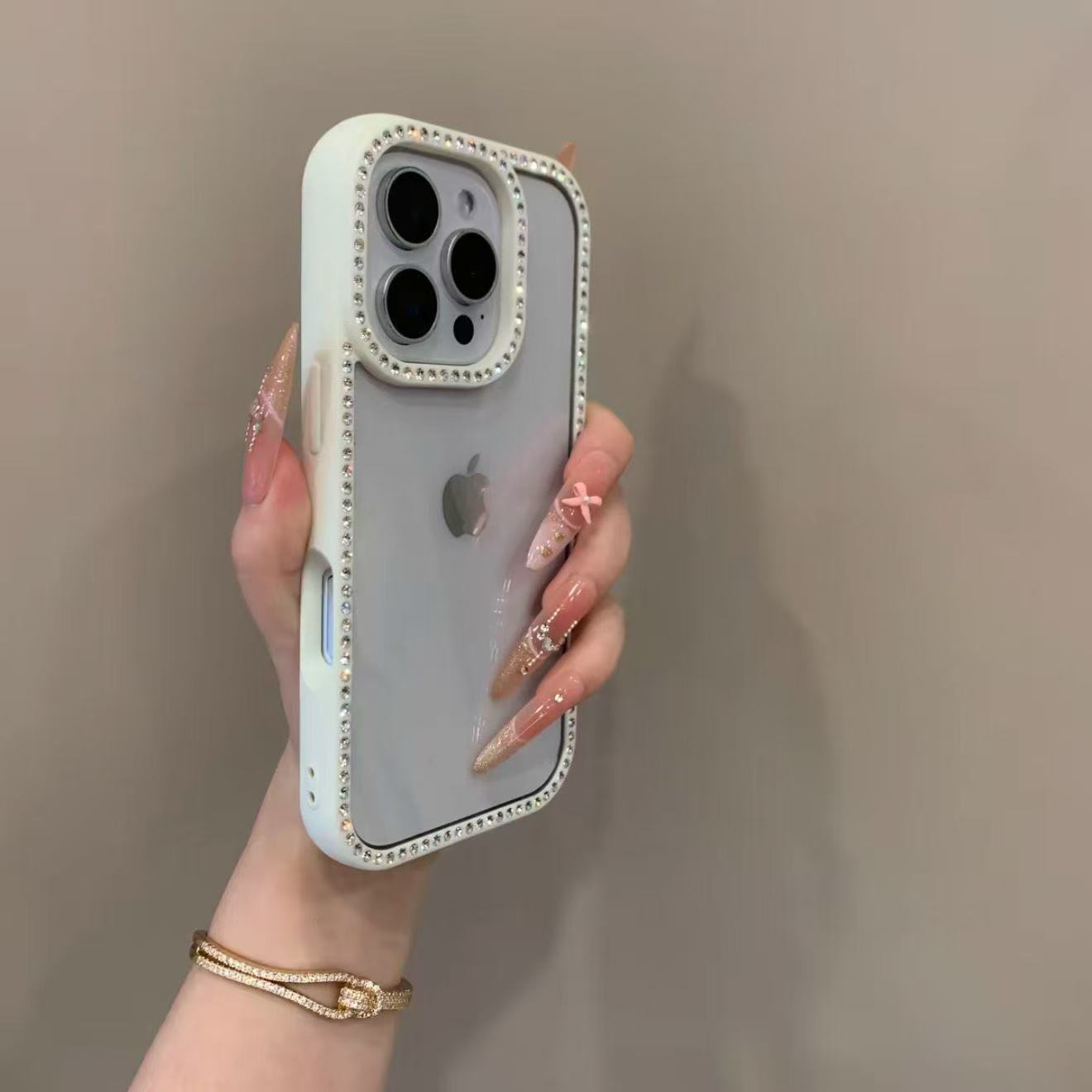 

Bling Rhinestone Diamond Transparent Case For iPhone 17 16 15 14 13 12 11 ProMax Shockproof Protection Bumper Hard Acrylic Cover For iPhone 11