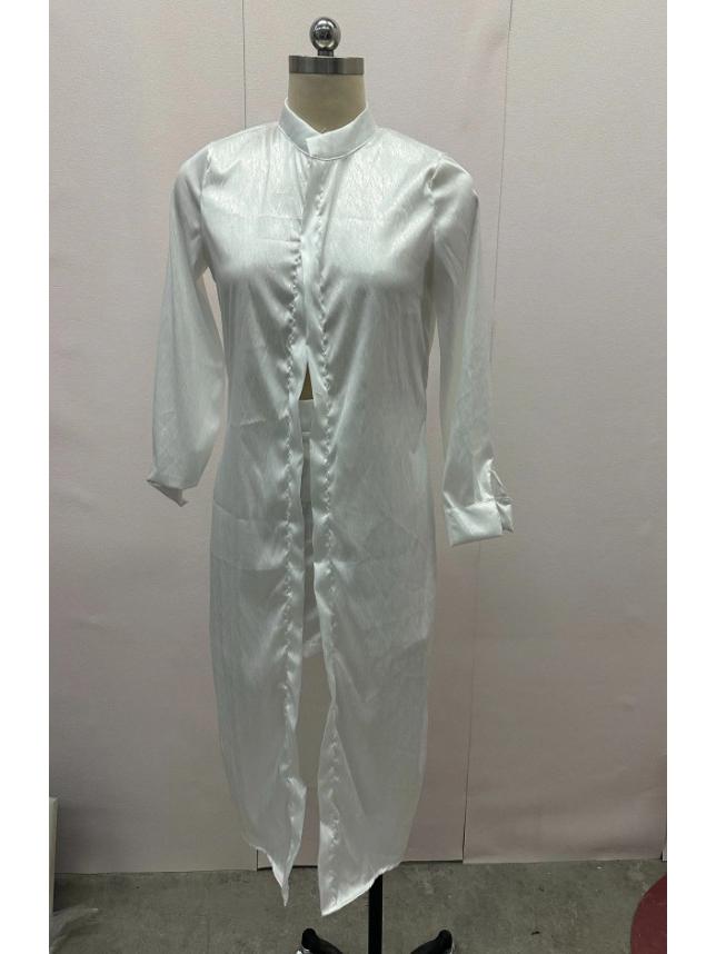 

Женское ретро литературное длинное пальто-платье на осень 2024 - Универсальное и модное M белый