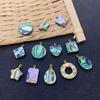 Heart-Shaped Natural Abalone Shell Bezel Pendant for DIY Necklaces