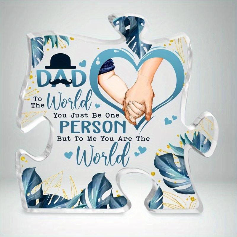 

Персонализированная акриловая табличка-пазл для папы: Лучший папа декор для стола. Подарок на День отца/День рождения для папы/отчима/дедушки (От детей). чистый