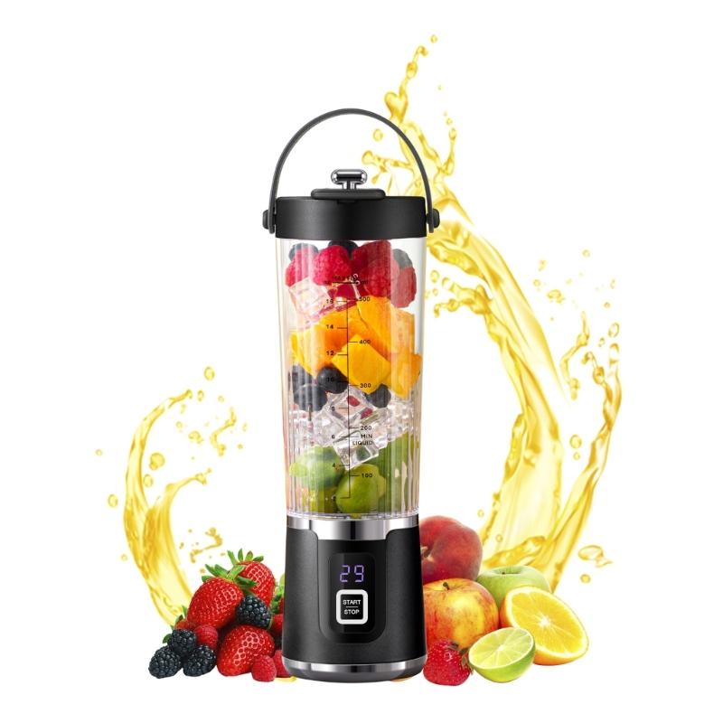 Portable Blender for Shakes and Juice Rechargeable Blender Fruit Juice Mixer for Travel/Picnic/Office/Gym/Sport чёрный