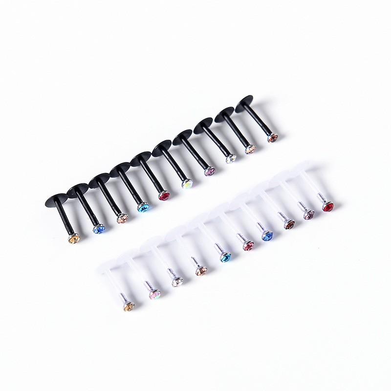 Acrylic Body Piercing Jewelry Set Lip Nose Ear Tongue Rings Clear Studs Women Unisex