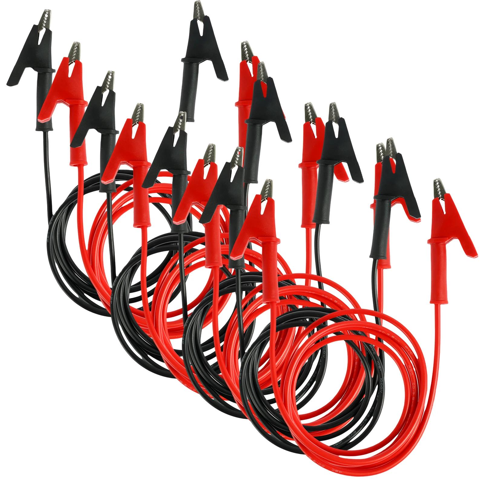 

8 шт. Крокодилячі затискачі Електричні тестові дроти 1м 14 AWG Набір перемичок Гнучкі тестові кабелі для мультиметра Електричне тестування