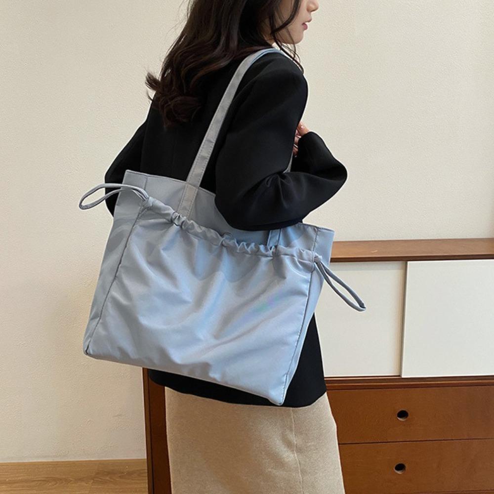 

Супер вместительная женская сумка-тоут, студенческая школьная сумка на шнурке, портативная женская сумка через плечо чёрный