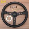 JDM Prototipo Style Black Edition Steering Wheel 14inch Leather Modified Sports Steering Wheel Car Accessories
