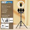 Carbon Steel Mobile Phone Holder with Fill Light - Dual-Position, Professional, Designed for Live Broadcasts.