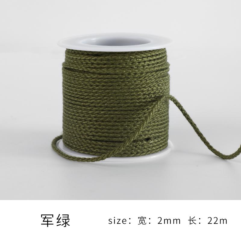 Monochrome Cotton Thread 2Mm Hand-Woven Thread Diy Beaded Rope Solid Color Wenwan Rope Tie Rope Gift Packaging String
