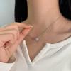 Mo Sang S925 Sterling Silver Necklace with 0.5 Carat D Color Diamond for Women - Elegant Wedding Clavicle Chain