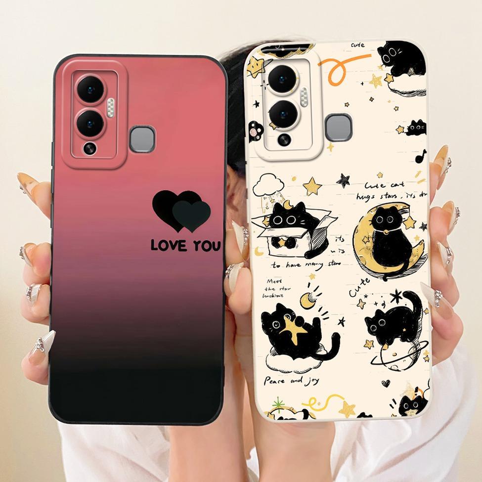 Casing For Infinix Hot 12 Play Cover Fashion Cartoon Cute Funny Painted Silicone Phone Case For Infinix X6816 X6816C