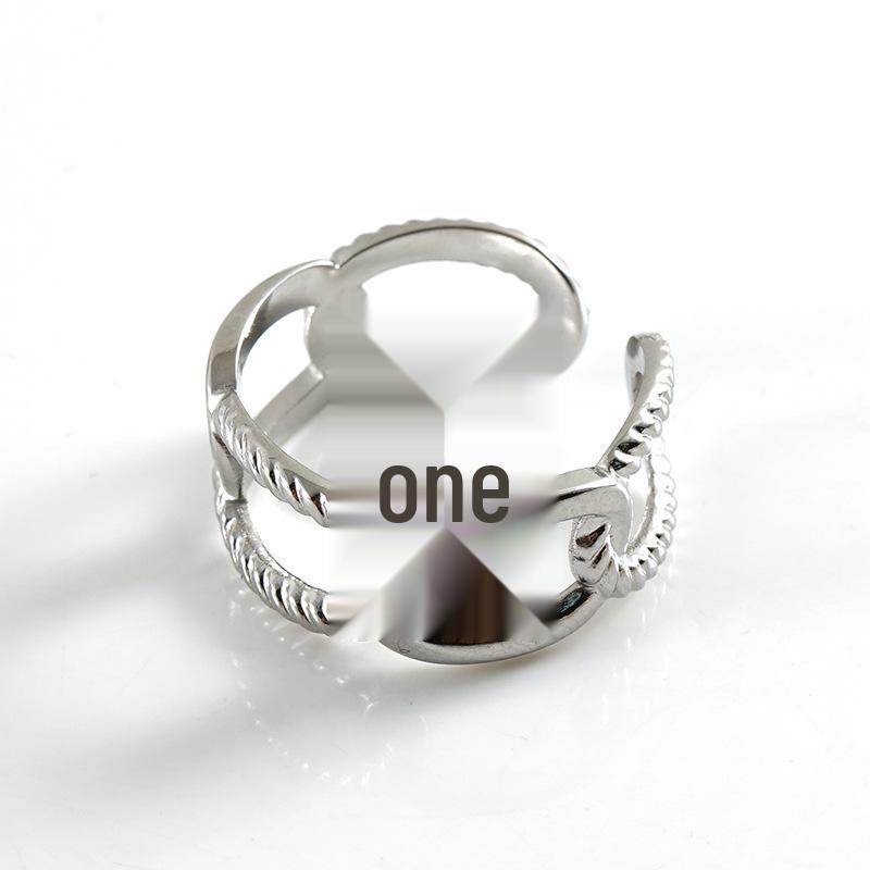18k Gold Titanium Steel Adjustable Women's Ring - European & American Fashion, Cold Style.