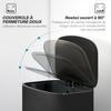 Kitchen Bin, 50 L, Pedal, Removable Inner Bucket, Soft-Close Lid, 45.1 x 36.5 x 62.6 cm, Black